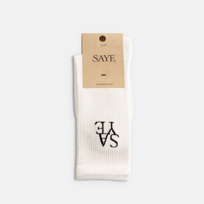 saye Crew Everyday Socks - White