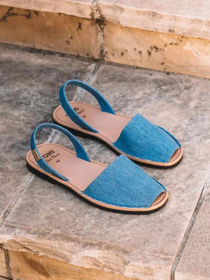 toni pons GRAU-TX - Abarca de hombre en denim con planta de piel | GRAU-TX Envío gratis
