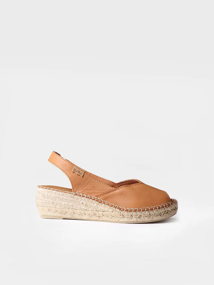 toni pons BERNIA-P - Alpargata peep toe de mujer con cuña en piel | BERNIA-P