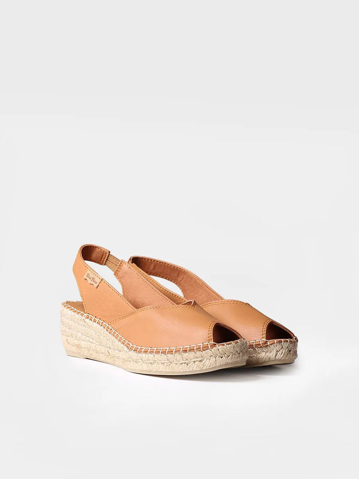 toni pons BERNIA-P - Alpargata peep toe de mujer con cuña en piel | BERNIA-P Grandes descuentos