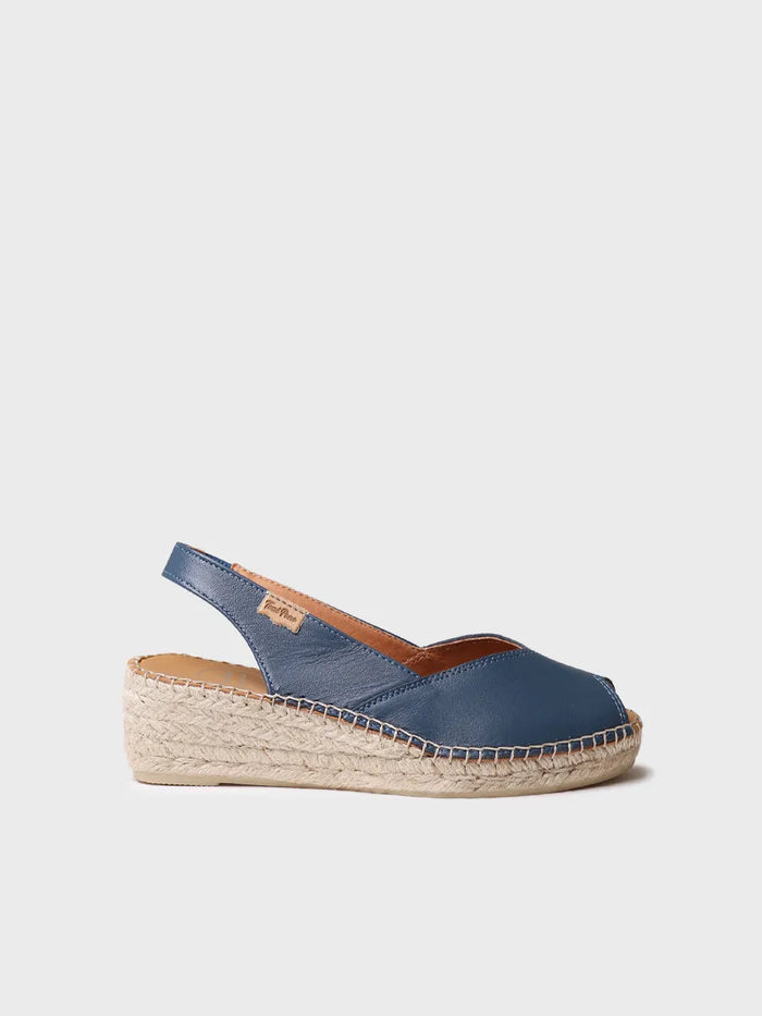 toni pons BERNIA-P - Alpargata peep toe de mujer con cuña en piel | BERNIA-P