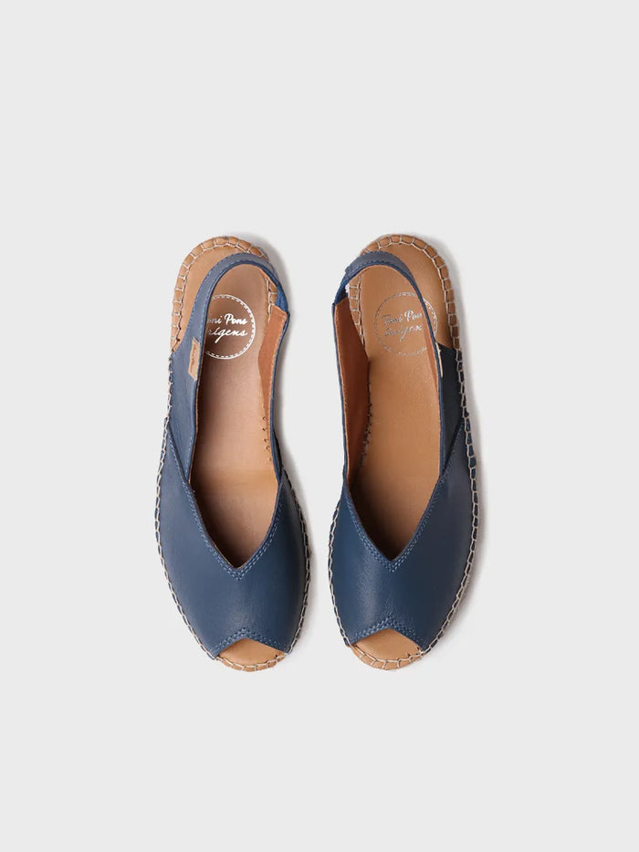 toni pons BERNIA-P - Alpargata peep toe de mujer con cuña en piel | BERNIA-P Liquidación