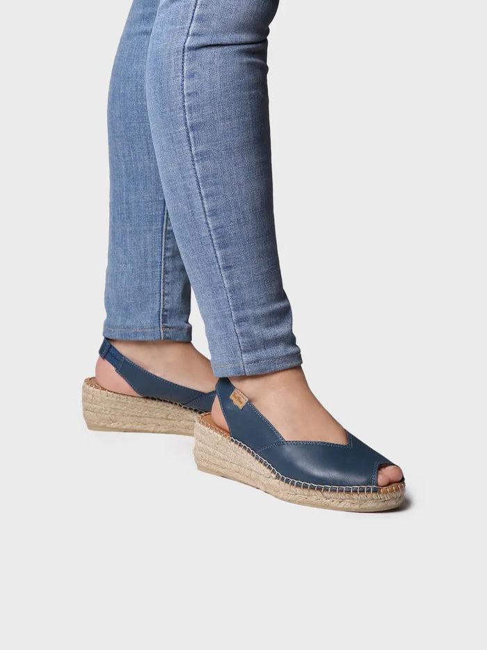 toni pons BERNIA-P - Alpargata peep toe de mujer con cuña en piel | BERNIA-P Liquidación