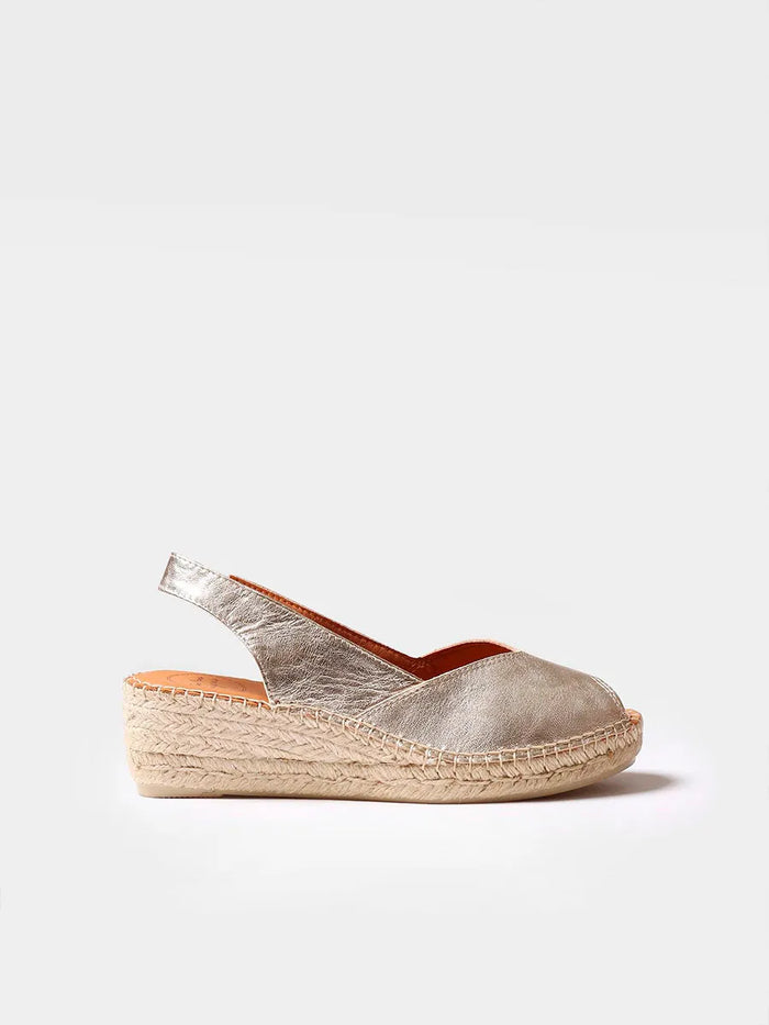 toni pons BERNIA-P - Alpargata peep toe de mujer con cuña en piel | BERNIA-P