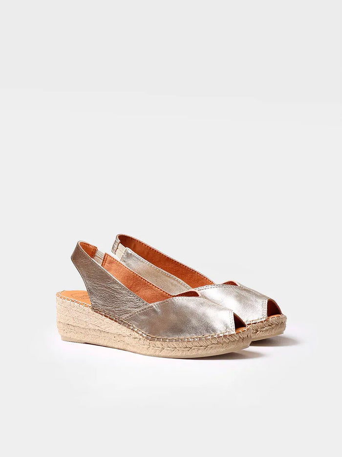 toni pons BERNIA-P - Alpargata peep toe de mujer con cuña en piel | BERNIA-P Envío internacional gratuito