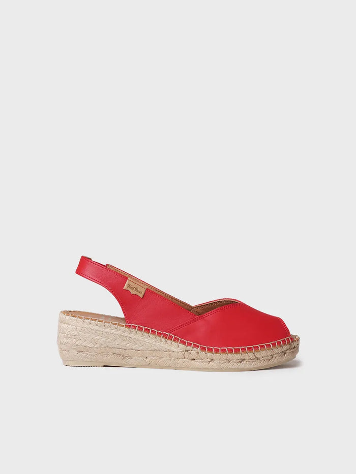 toni pons BERNIA-P - Alpargata peep toe de mujer con cuña en piel | BERNIA-P