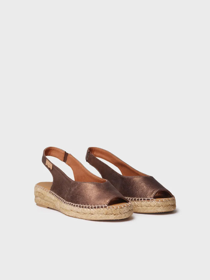 toni pons ERICA-AS - Alpargata peep toe de mujer en piel brillante | ERICA-AS Ahorra y exporta