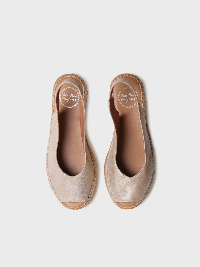 toni pons ERICA-AS - Alpargata peep toe de mujer en piel brillante | ERICA-AS Precios de Black Friday