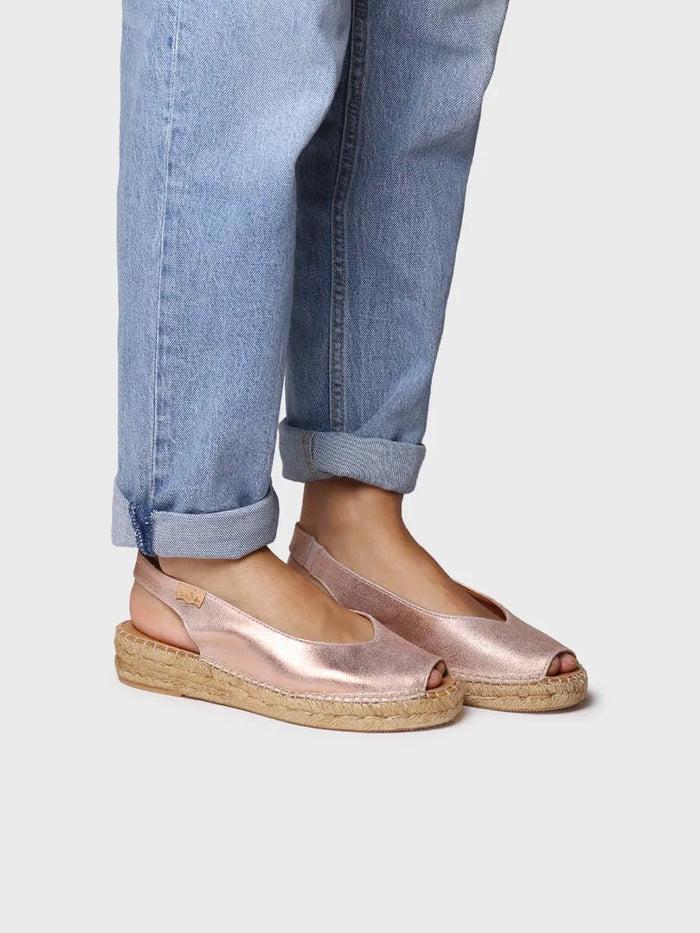 toni pons ERICA-AS - Alpargata peep toe de mujer en piel brillante | ERICA-AS En oferta