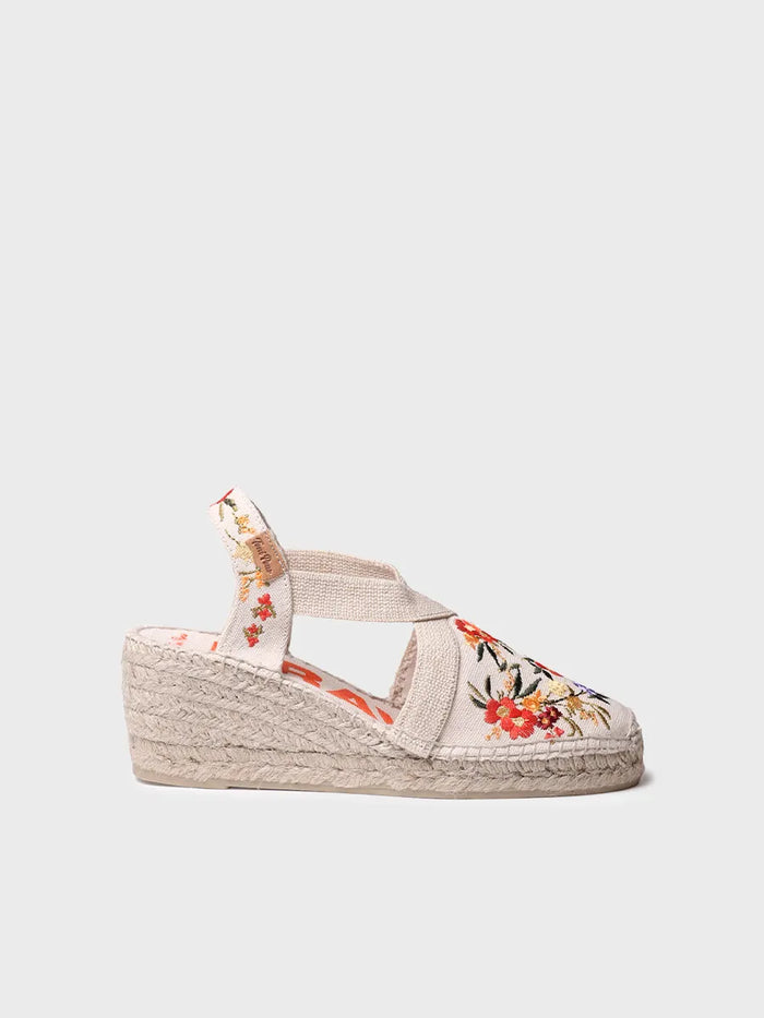 toni pons MONTJOI - Alpargata de cuña de mujer con bordados multicolor | MONTJOI