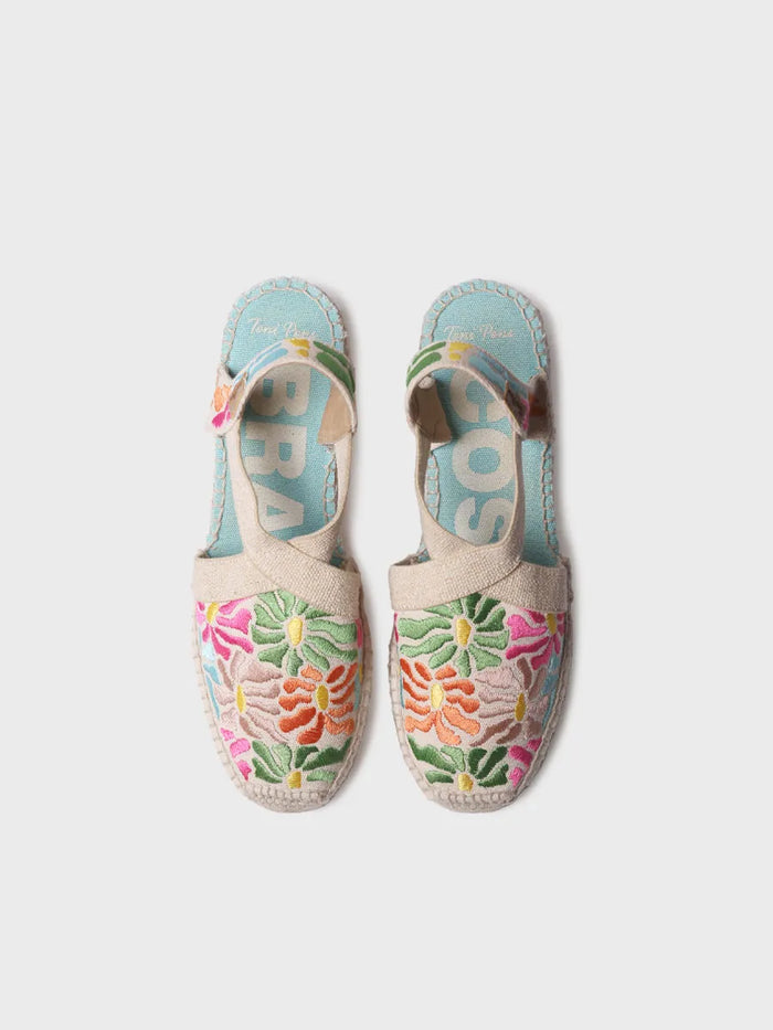 toni pons MONTJOI - Alpargata de cuña de mujer con bordados multicolor | MONTJOI En oferta