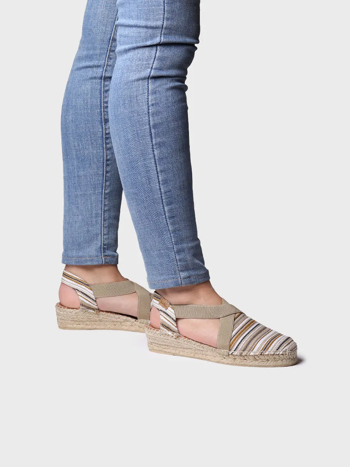 toni pons VINAROS - Alpargata vegana de mujer en algodón a rayas con cuña | VINAROS Última moda