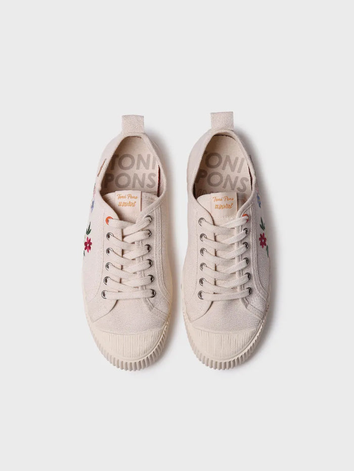 toni pons GILDA-EJ - Zapatilla deportiva baja de mujer en algodón reciclado y bordados | GILDA-EJ Gran oferta
