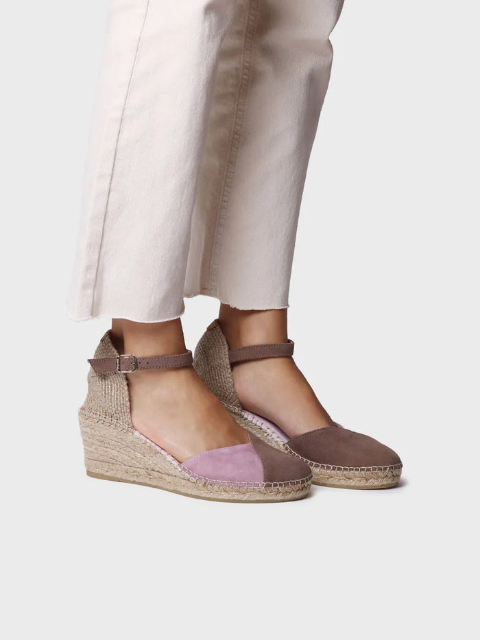 toni pons BERAL - Alpargata de mujer en ante bicolor con cuña | BERAL COMPRAR AHORA