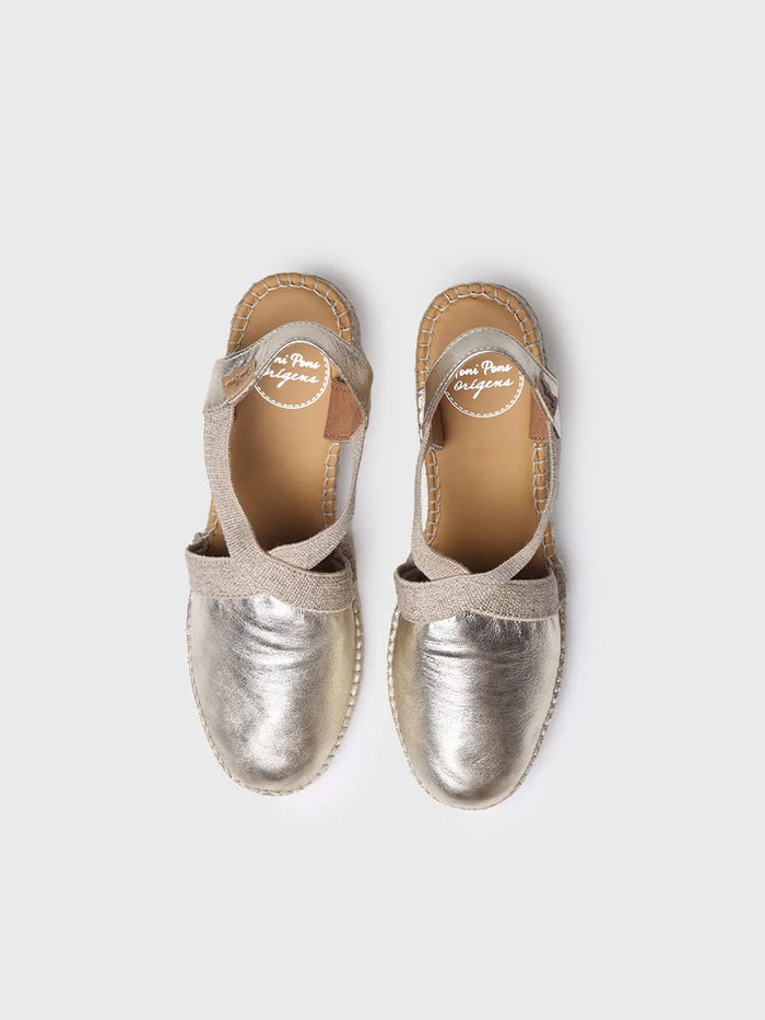 toni pons TOSSA - Alpargata de piel con cuña media para mujer | TOSSA Oferta especial de fábrica