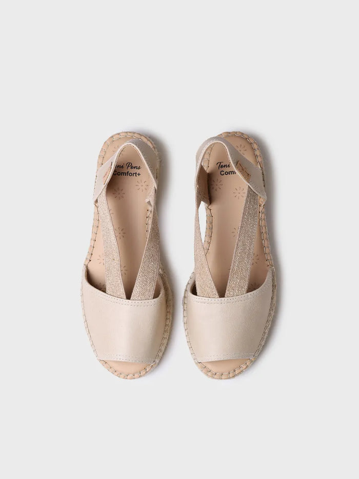 toni pons TALA - Alpargata de mujer en piel con cuña y elásticos para un calce más ancho | TALA Oferta exclusiva