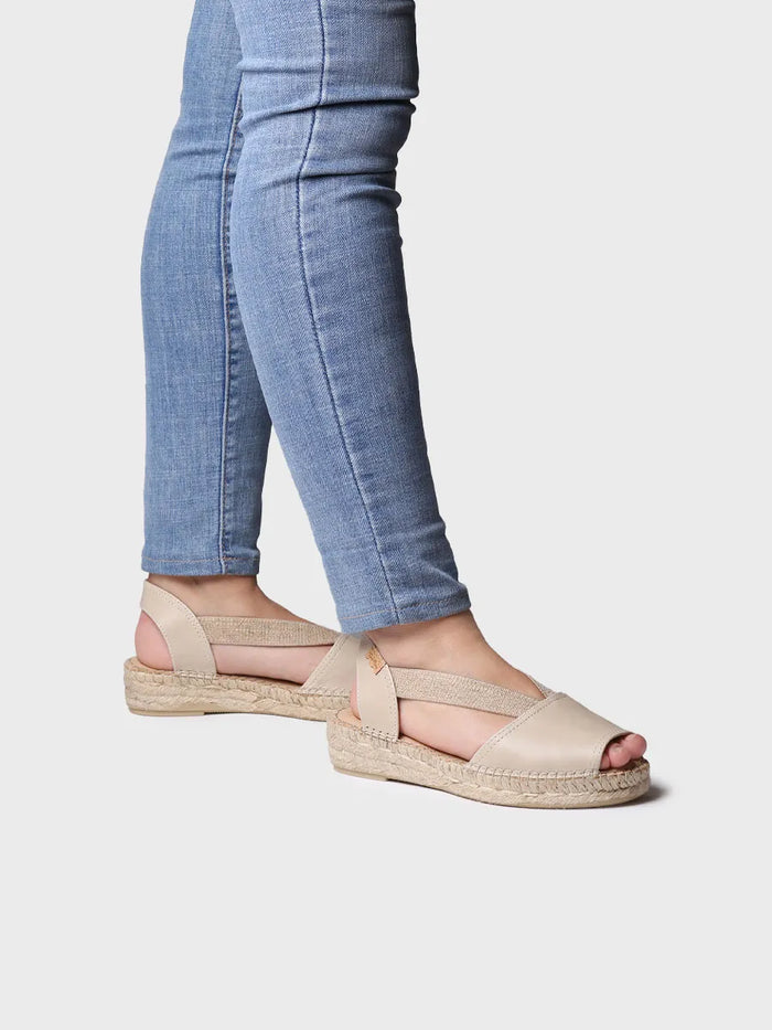 toni pons TALA - Alpargata de mujer en piel con cuña y elásticos para un calce más ancho | TALA Oferta exclusiva