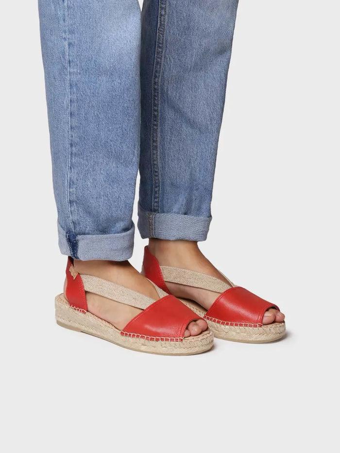 toni pons TALA - Alpargata de mujer en piel con cuña y elásticos para un calce más ancho | TALA Descuento por venta flash