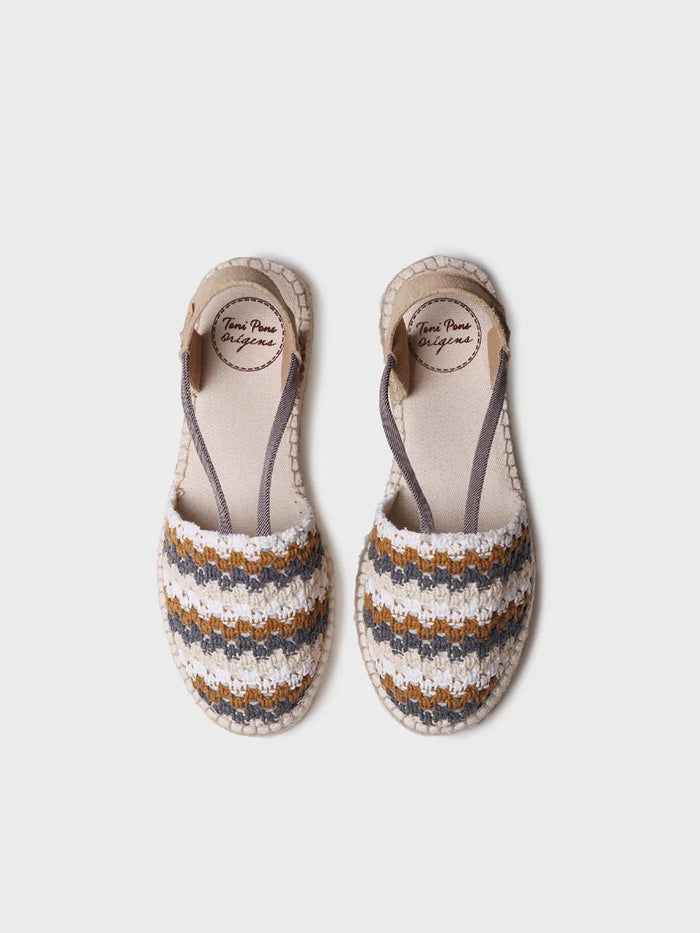 toni pons EMILIA - Alpargata plana de mujer en crochet multicolor | EMILIA En línea