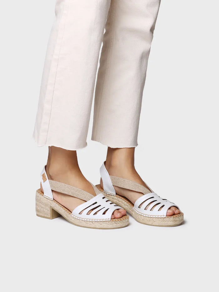 toni pons DIMA - Alpargata de mujer en piel con tacón ancho y elásticos | DIMA Ofertas