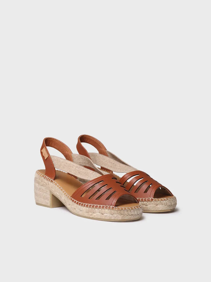 toni pons DIMA - Alpargata de mujer en piel con tacón ancho y elásticos | DIMA En oferta