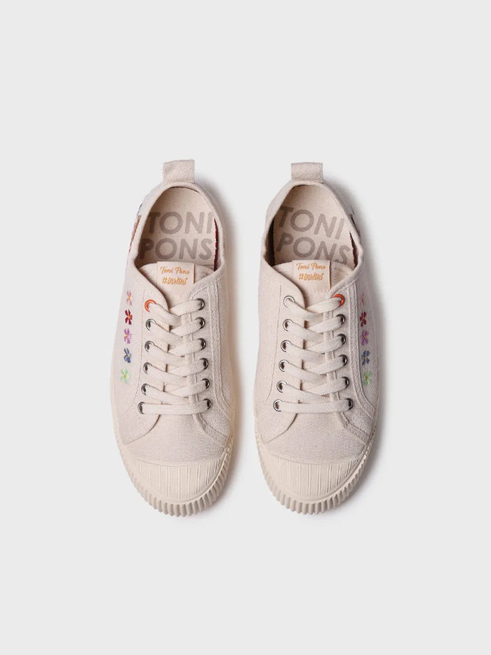 toni pons GILDA-EA - Zapatilla deportiva baja de mujer en algodón reciclado y bordados | GILDA-EA Tienda