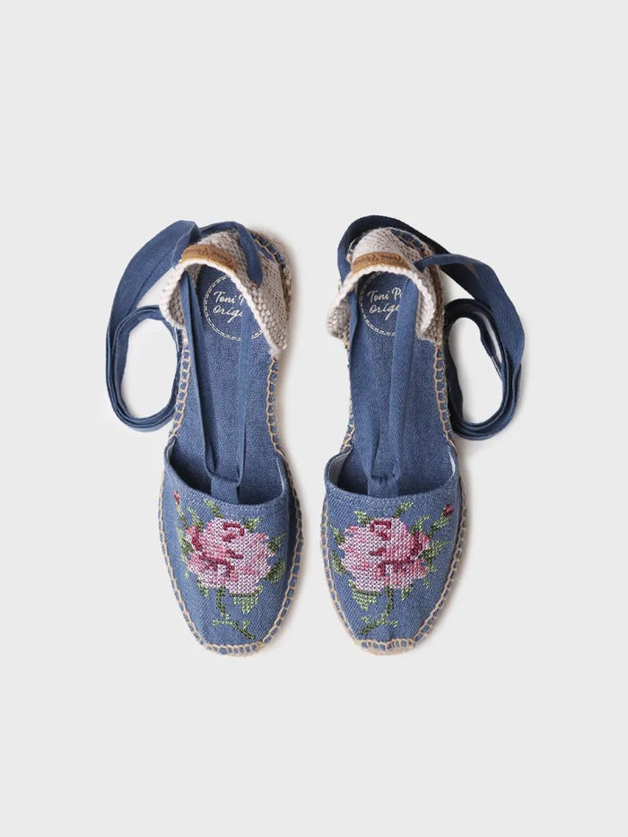 toni pons VENECIA - Alpargata vegana de mujer en algodón con bordado y cuña | VENECIA Precios de Black Friday