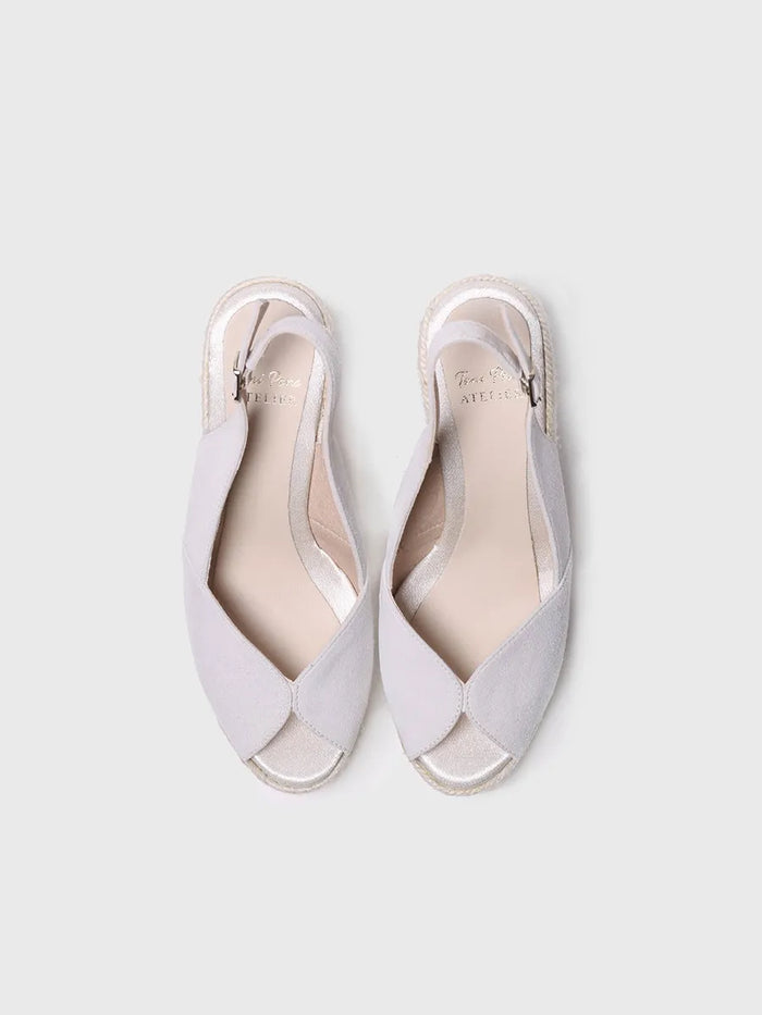 toni pons POPPY - Alpargata de cuña blanca de ante para novia | POPPY En oferta