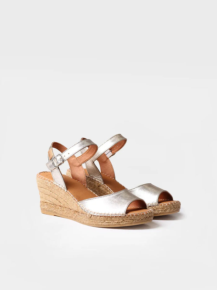 toni pons SIA-P - Alpargata de cuña para mujer en piel | SIA-P Oferta exclusiva