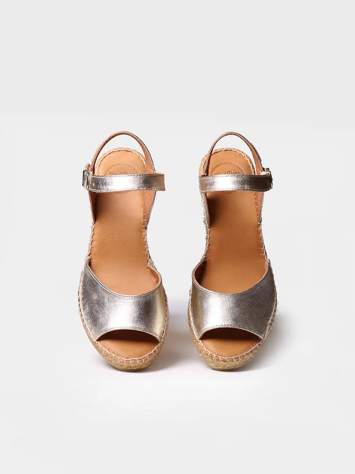 toni pons SIA-P - Alpargata de cuña para mujer en piel | SIA-P Oferta exclusiva