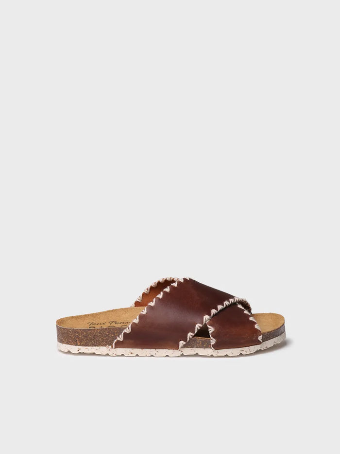 toni pons GRIT-PE - Sandalia BIO de mujer en cuero con tiras cruzadas | GRIT-PE Rebajas baratas