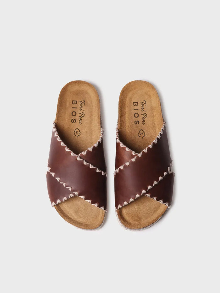 toni pons GRIT-PE - Sandalia BIO de mujer en cuero con tiras cruzadas | GRIT-PE Rebajas baratas