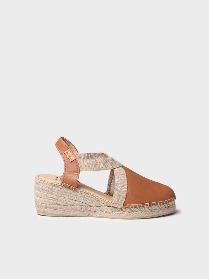 toni pons TUNDRA - Alpargata de mujer en piel con cuña y elásticos diseñada para un calce más ancho | TUNDRA