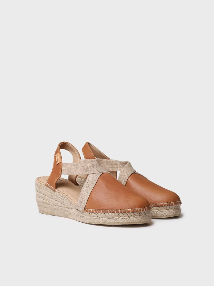 toni pons TUNDRA - Alpargata de mujer en piel con cuña y elásticos diseñada para un calce más ancho | TUNDRA Tienda