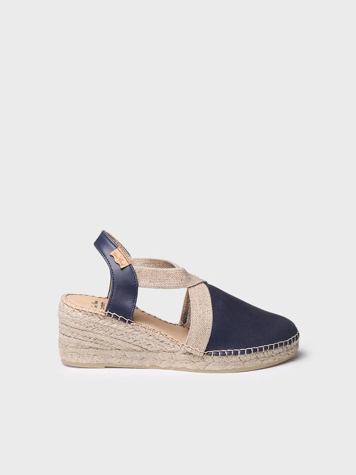 toni pons TUNDRA - Alpargata de mujer en piel con cuña y elásticos diseñada para un calce más ancho | TUNDRA