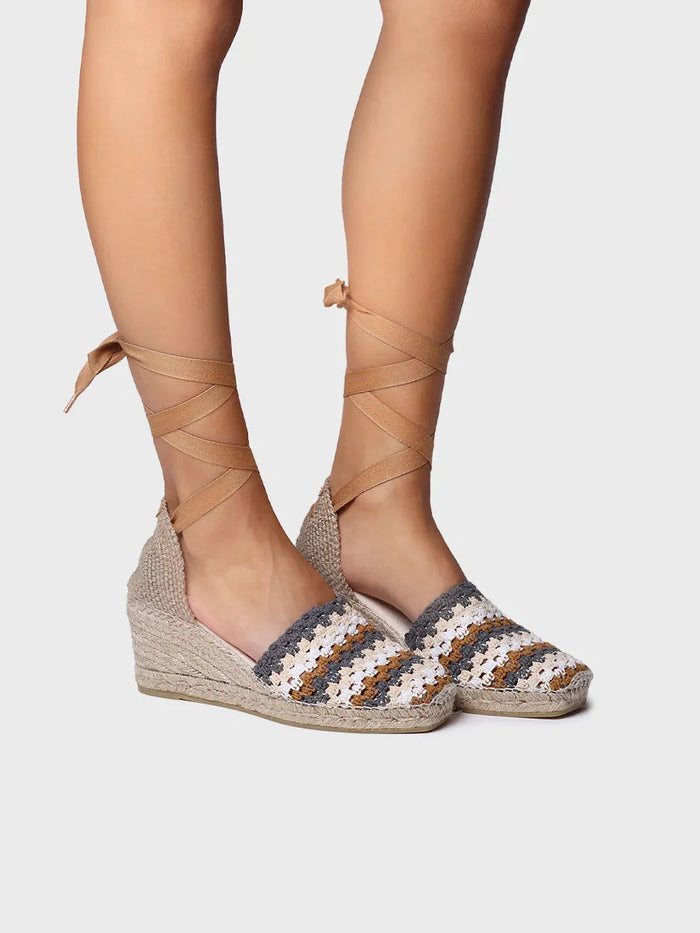 toni pons GEORGINA - Alpargata de cuña de mujer en crochet multicolor | GEORGINA Oferta especial