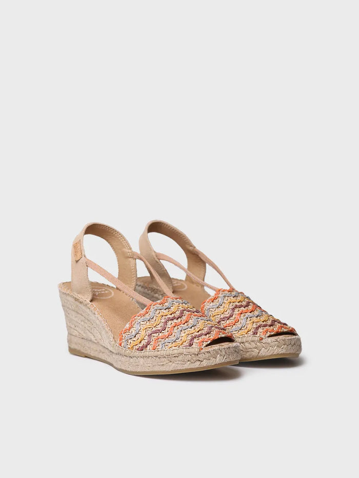toni pons SARA-RS - Alpargata de mujer en algodón multicolor con cuña | SARA-RS Envío internacional gratuito
