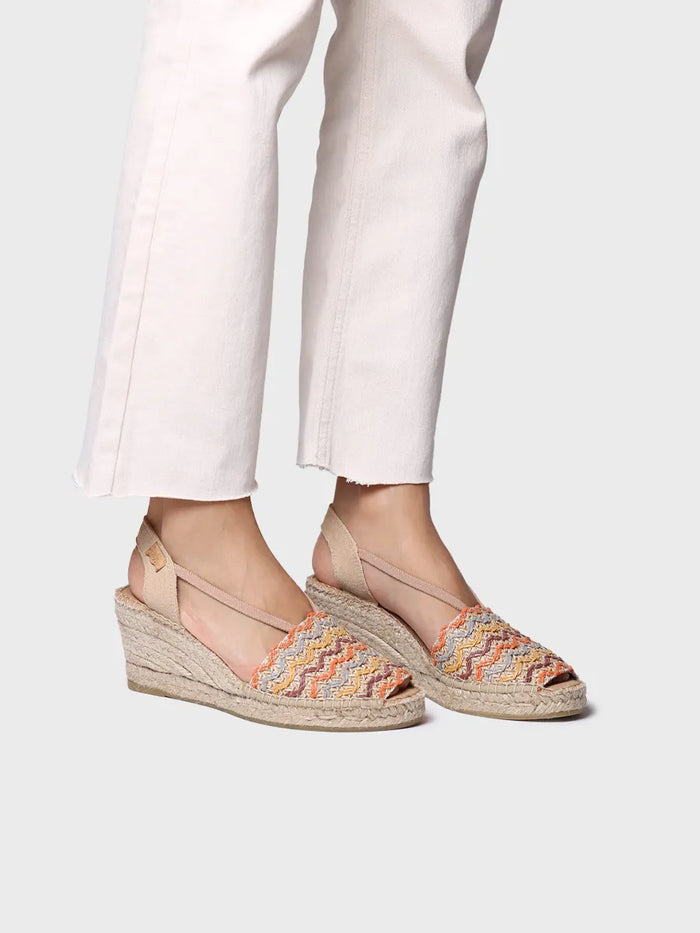 toni pons SARA-RS - Alpargata de mujer en algodón multicolor con cuña | SARA-RS Envío internacional gratuito