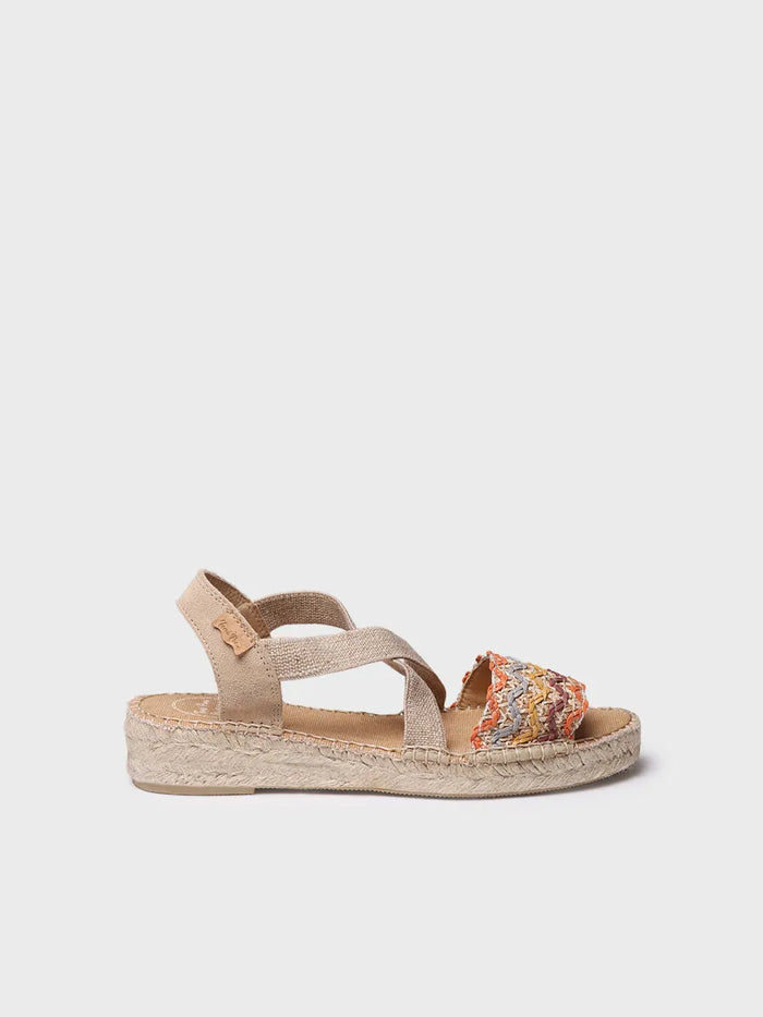 toni pons EIDER-RS - Alpargata mujer con cuña de yute y bandas multicolor | EIDER-RS