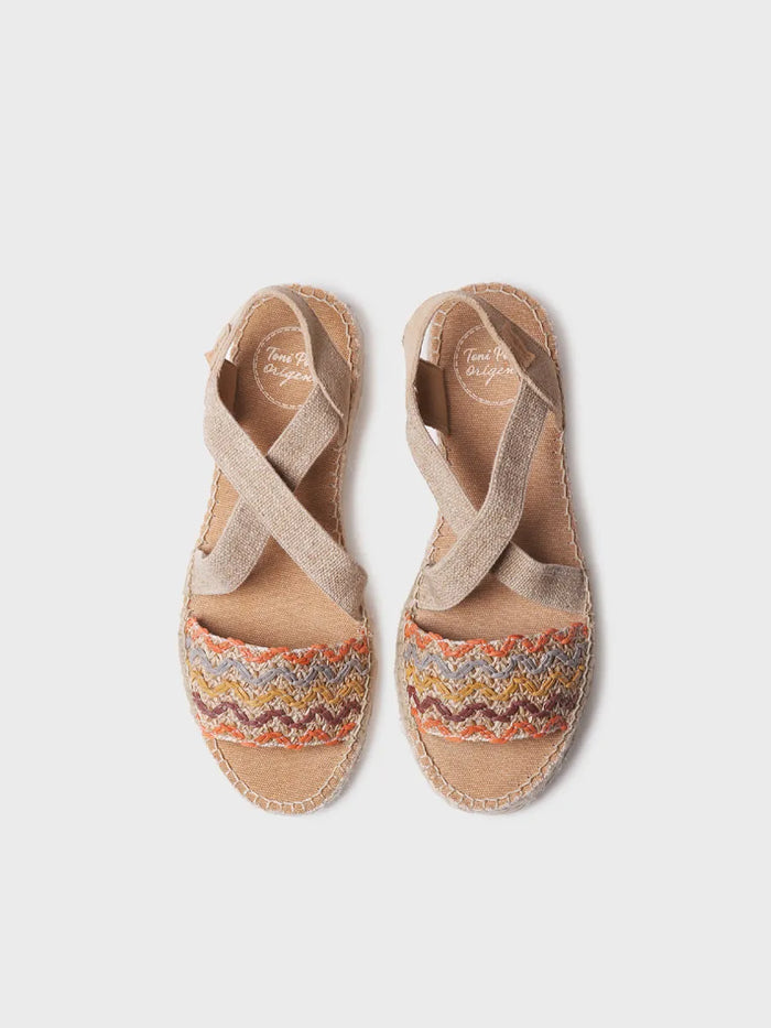 toni pons EIDER-RS - Alpargata mujer con cuña de yute y bandas multicolor | EIDER-RS Limitado a 3 días