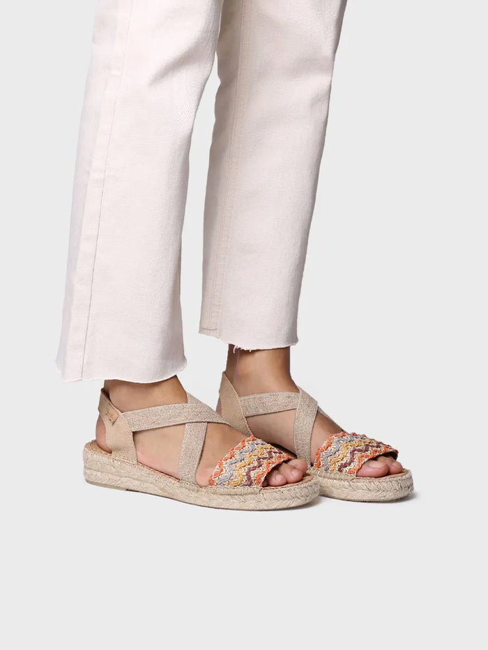 toni pons EIDER-RS - Alpargata mujer con cuña de yute y bandas multicolor | EIDER-RS Limitado a 3 días