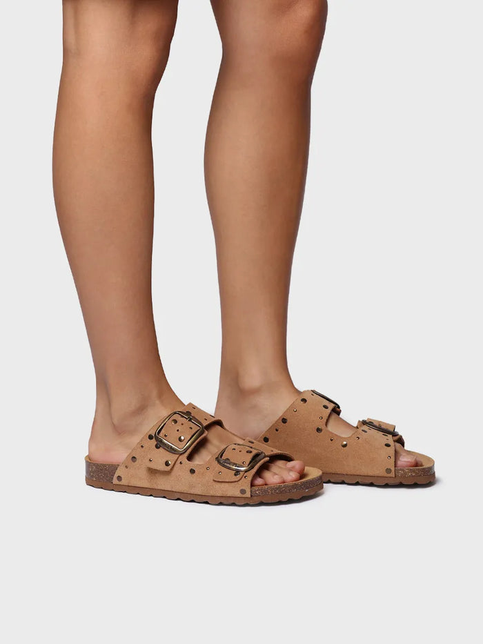 toni pons GRETEL - Sandalia BIO de mujer en serraje con hebillas y tachuelas | GRETEL Precios de Black Friday