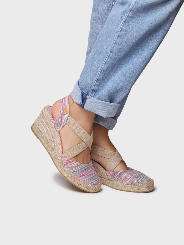 toni pons SABA-RG - Alpargata de mujer con cuña y tiras elásticas cruzadas | SABA-RG Rebajas baratas