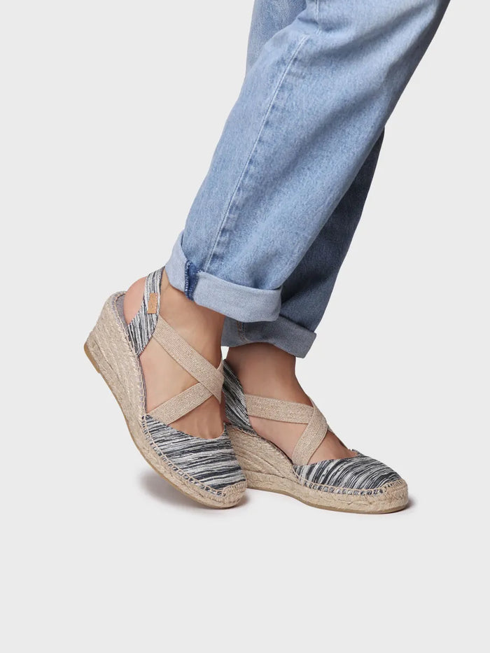 toni pons SABA-RG - Alpargata de mujer con cuña y tiras elásticas cruzadas | SABA-RG Rebajas de fábrica