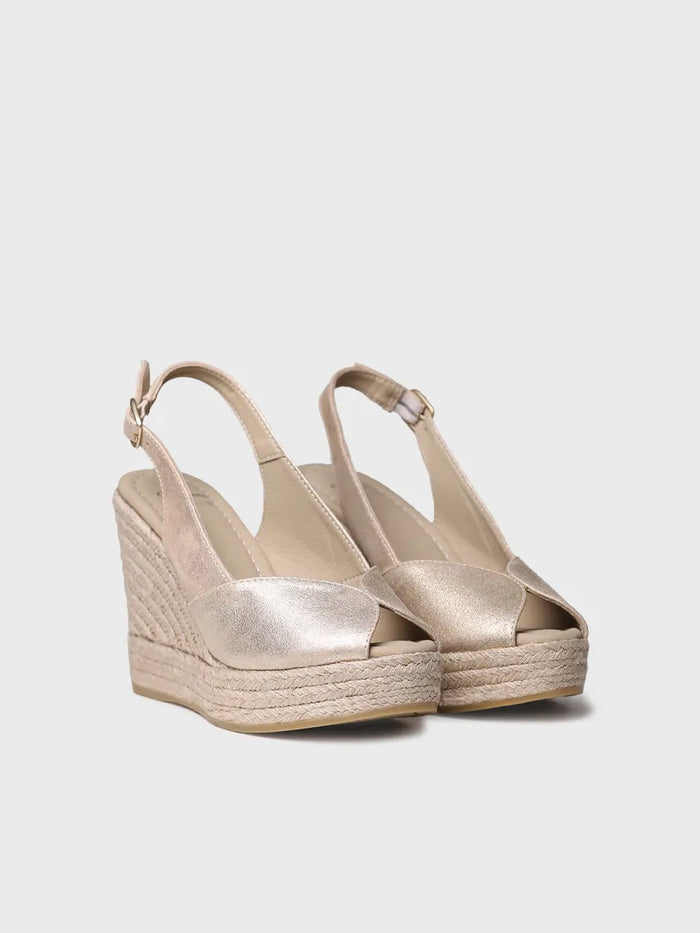 toni pons OPRAH - Alpargata peep toe alta de mujer en piel con cuña | OPRAH Envío gratis