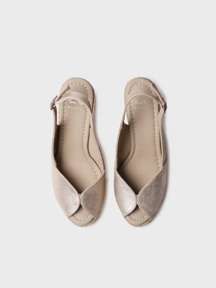 toni pons OPRAH - Alpargata peep toe alta de mujer en piel con cuña | OPRAH Envío gratis