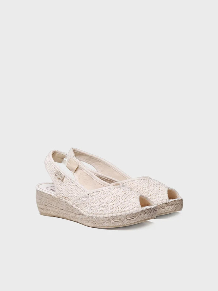 toni pons BLANCA-AD - Alpargata de cuña de yute estilo peep toe | BLANCA-AD En oferta