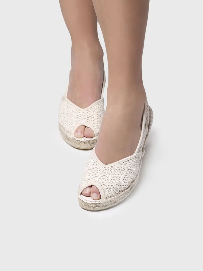 toni pons BLANCA-AD - Alpargata de cuña de yute estilo peep toe | BLANCA-AD En oferta