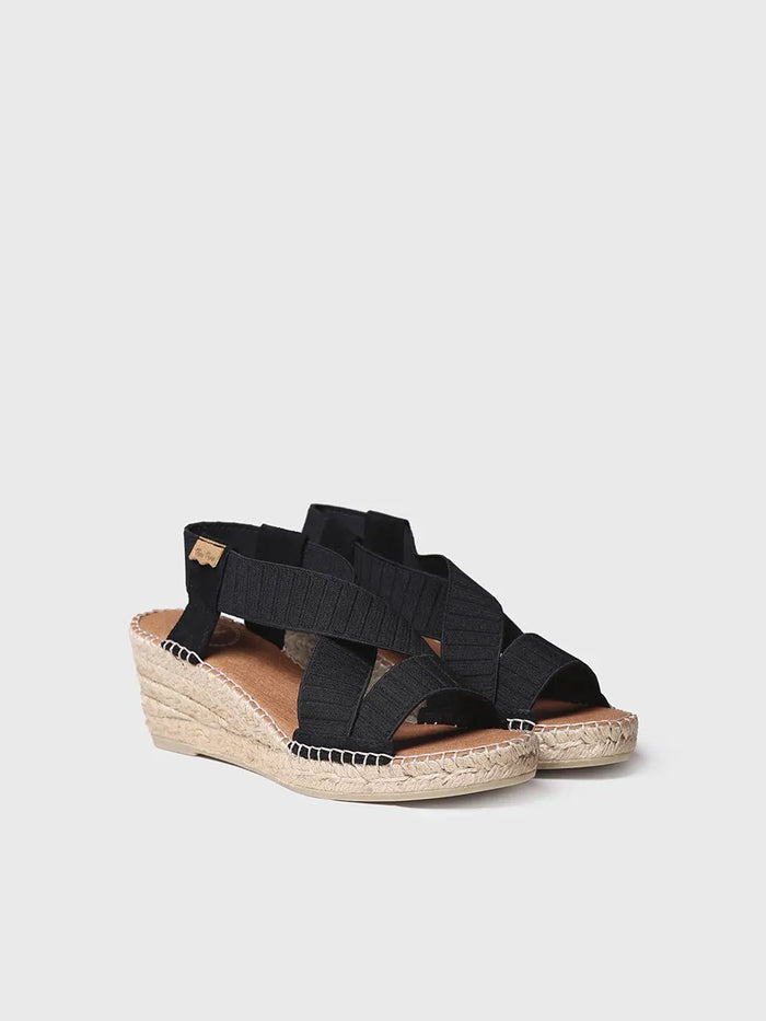 toni pons TURA-TR - Sandalia de cuña con tiras elásticas en color Crudo | TURA-TR Rebajas top