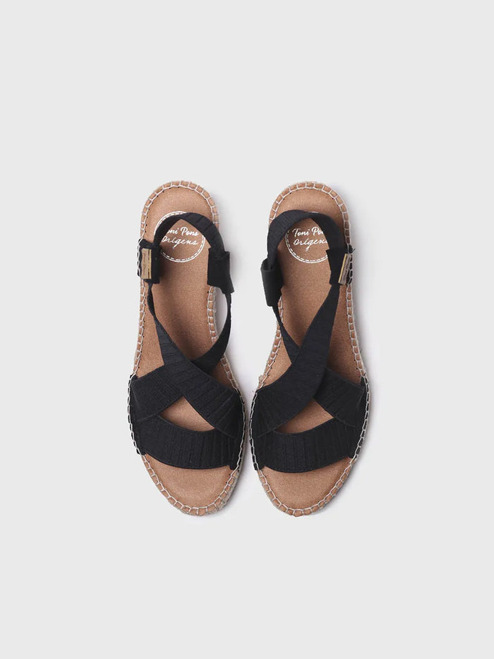 toni pons TURA-TR - Sandalia de cuña con tiras elásticas en color Crudo | TURA-TR Rebajas top